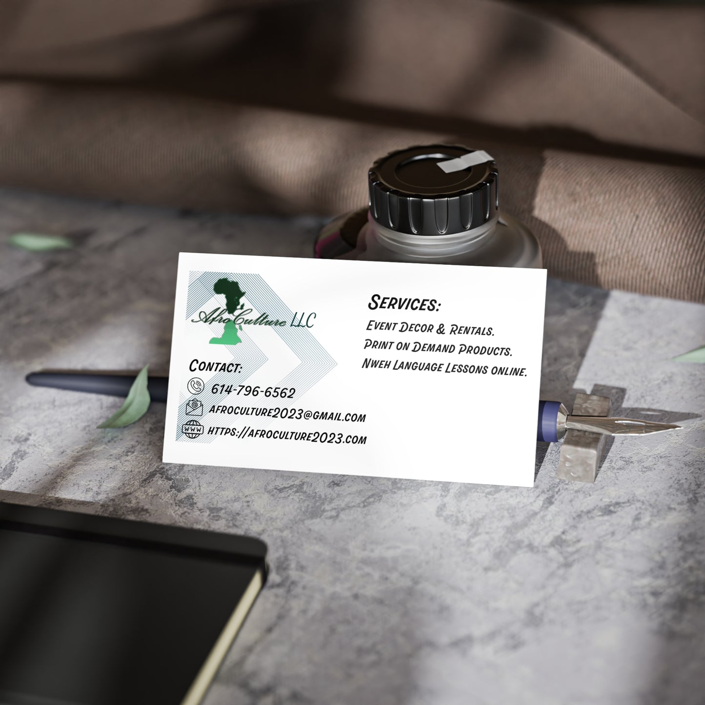 Afroculture LLC Business Card - Custom Made Sample