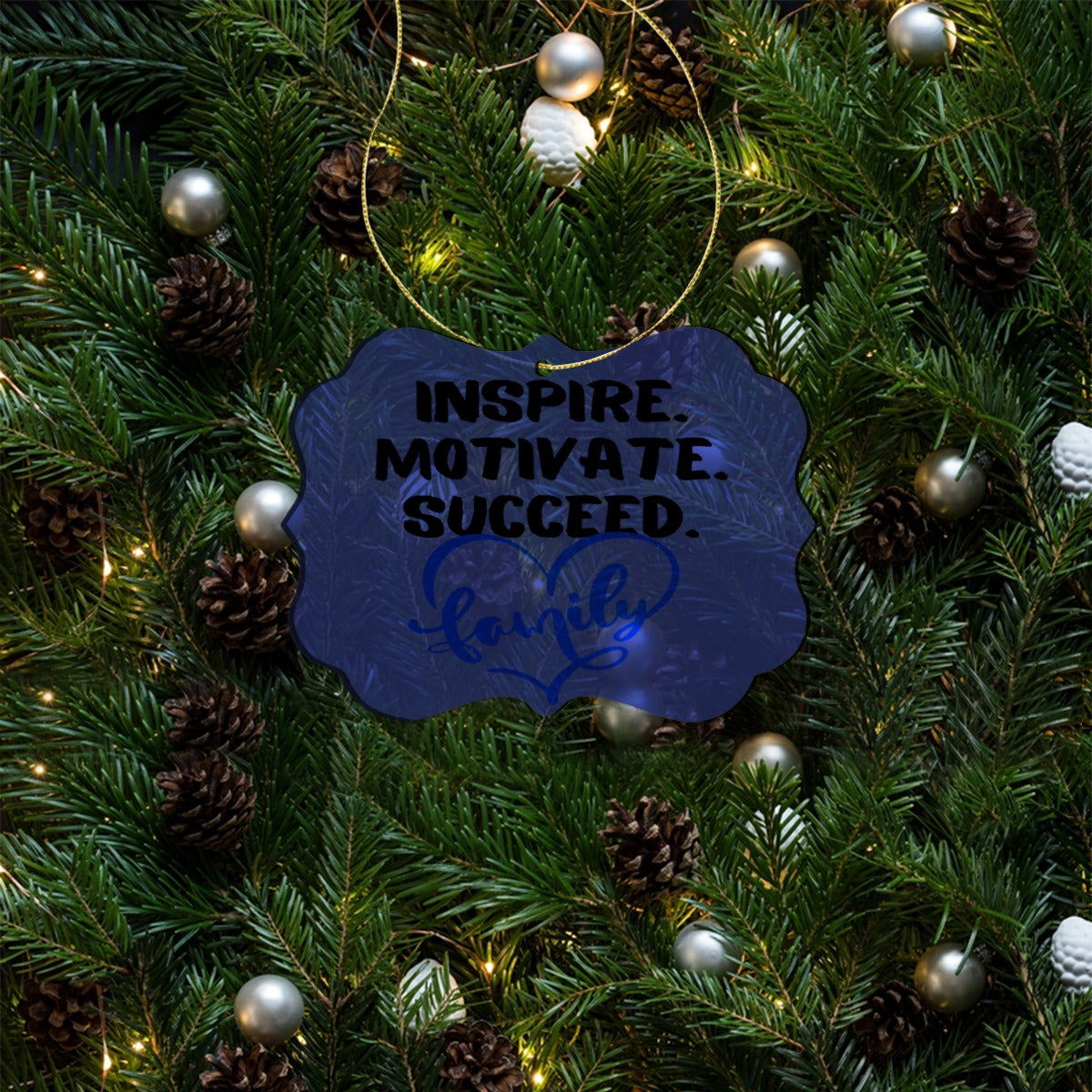 Irregular Acrylic Pendant With Gold Thread