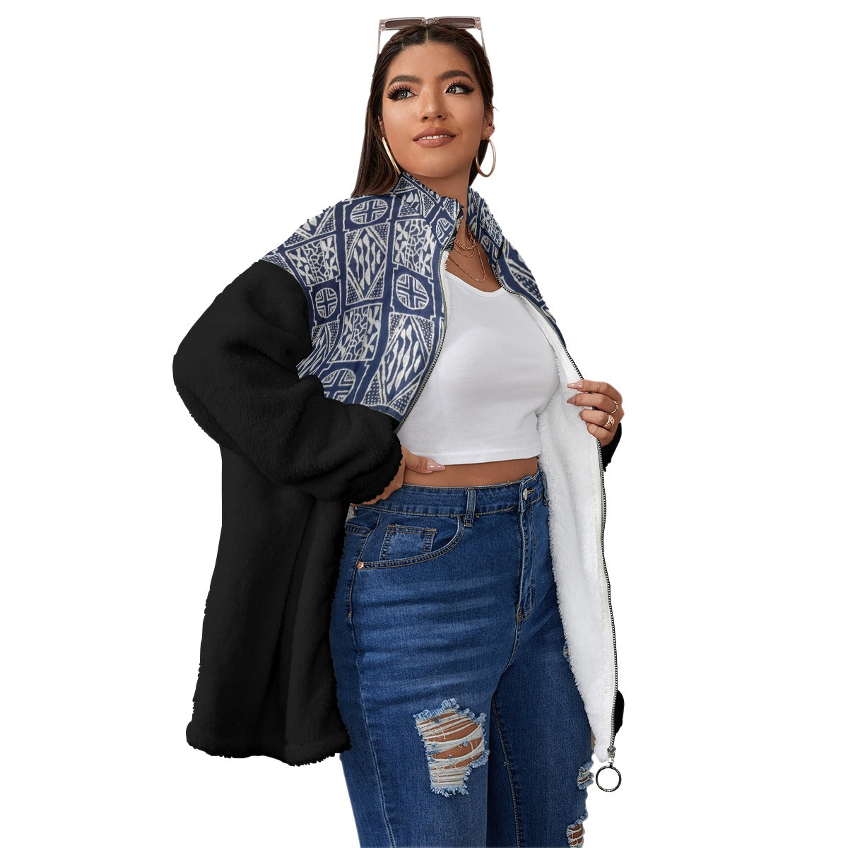 Unisex Fleece Coat With Zipper(Plus Size)