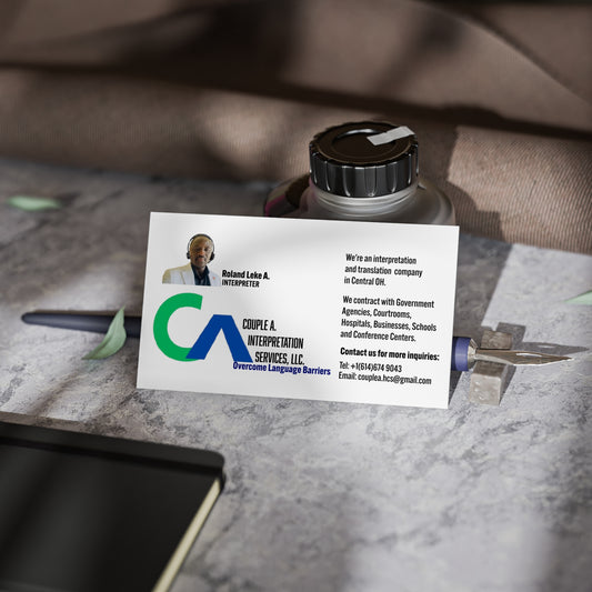 Leke's Business Card for Interpretation Services - Custom Design