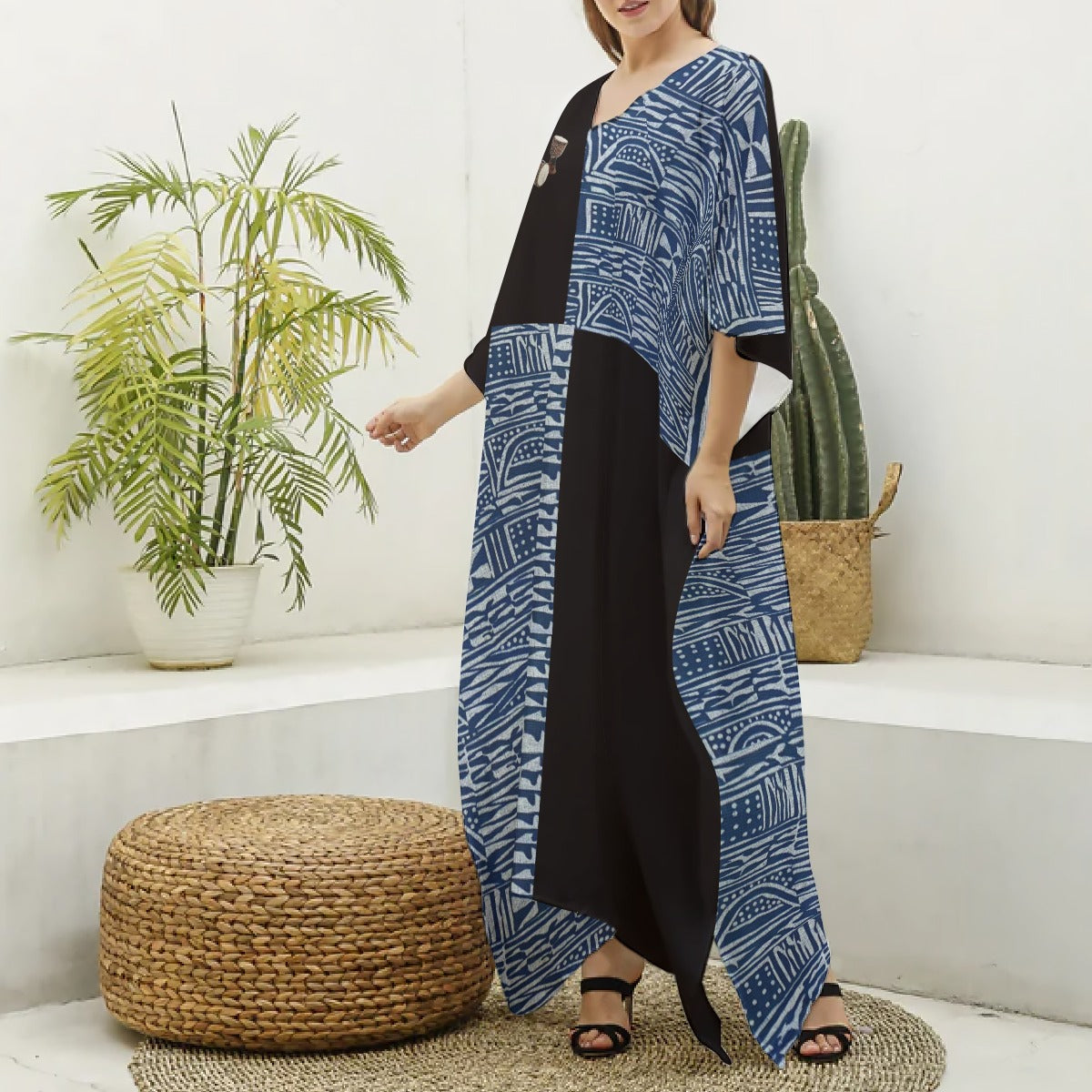 Women's Silky V-neck Kaftan Robe