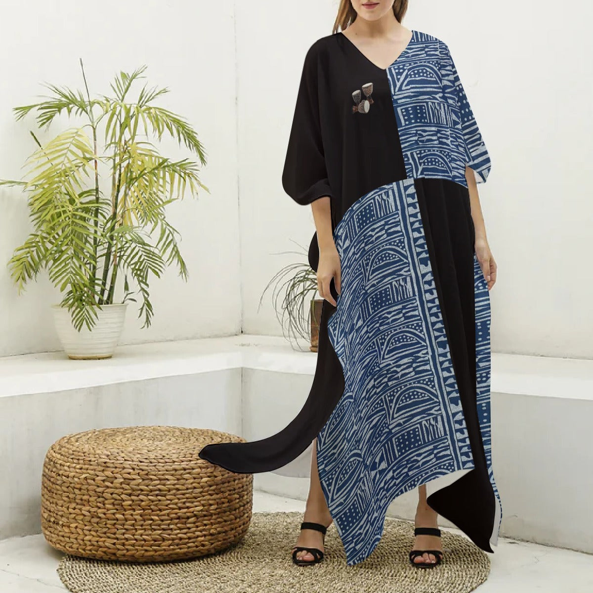 Women's Silky V-neck Kaftan Robe