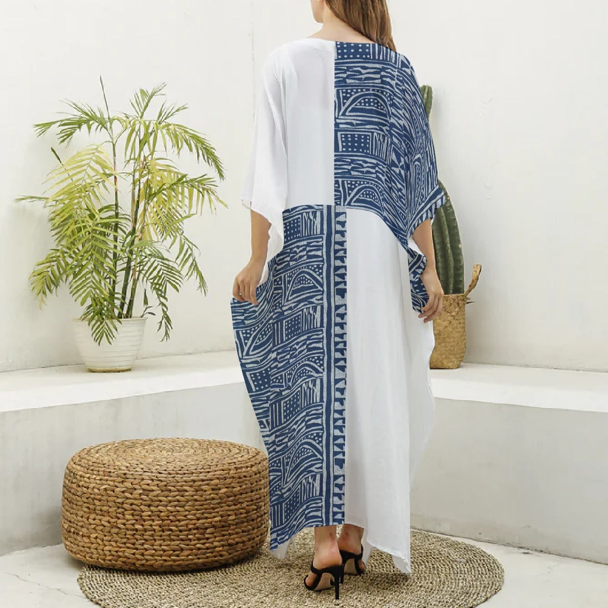 Women's Silky V-neck Kaftan Robe