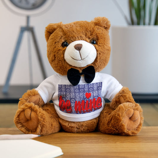 Valentine's Day Teddy Bear with 'Be Mine' T-Shirt